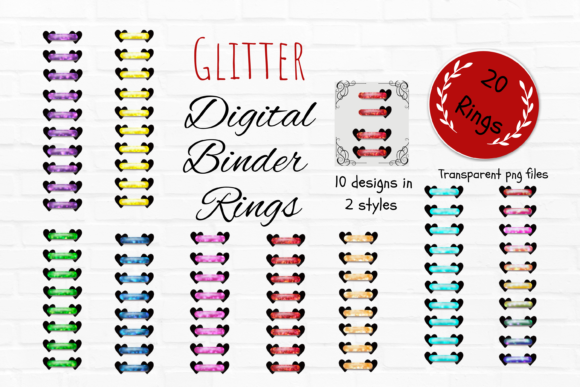 Download Glitter Digital Planner Binder Ring Coil - Premium Resources