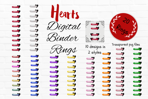 Download Heart Shape Digital Planner Binder Rings - Planner binder Collection
