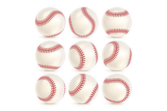 Download Baseball Leather Ball Close-up Set - Baseball leather Collection