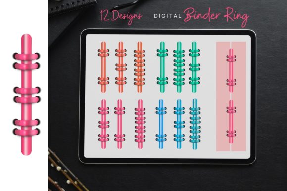 Download Digital Planner Binder Rings Metalic - Premium Resources