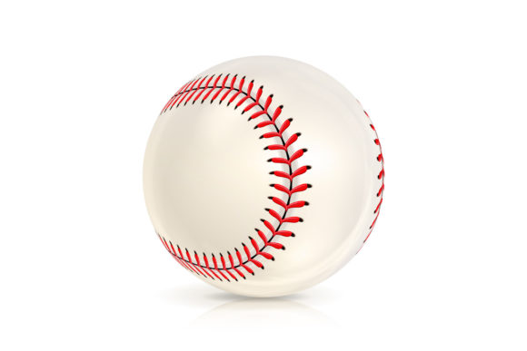 Download Baseball Leather Ball Isolated on White. - Baseball leather Collection