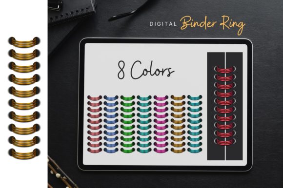 Download Digital Planner Binder Rings Metalic - Premium Resources